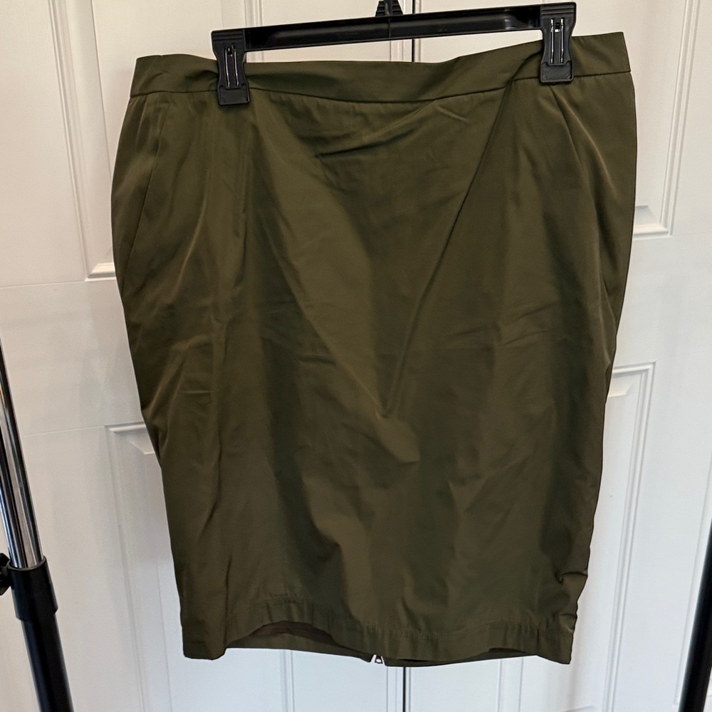 Lida Baday Olive Green Pencil Skirt - Women's Classic Workwear